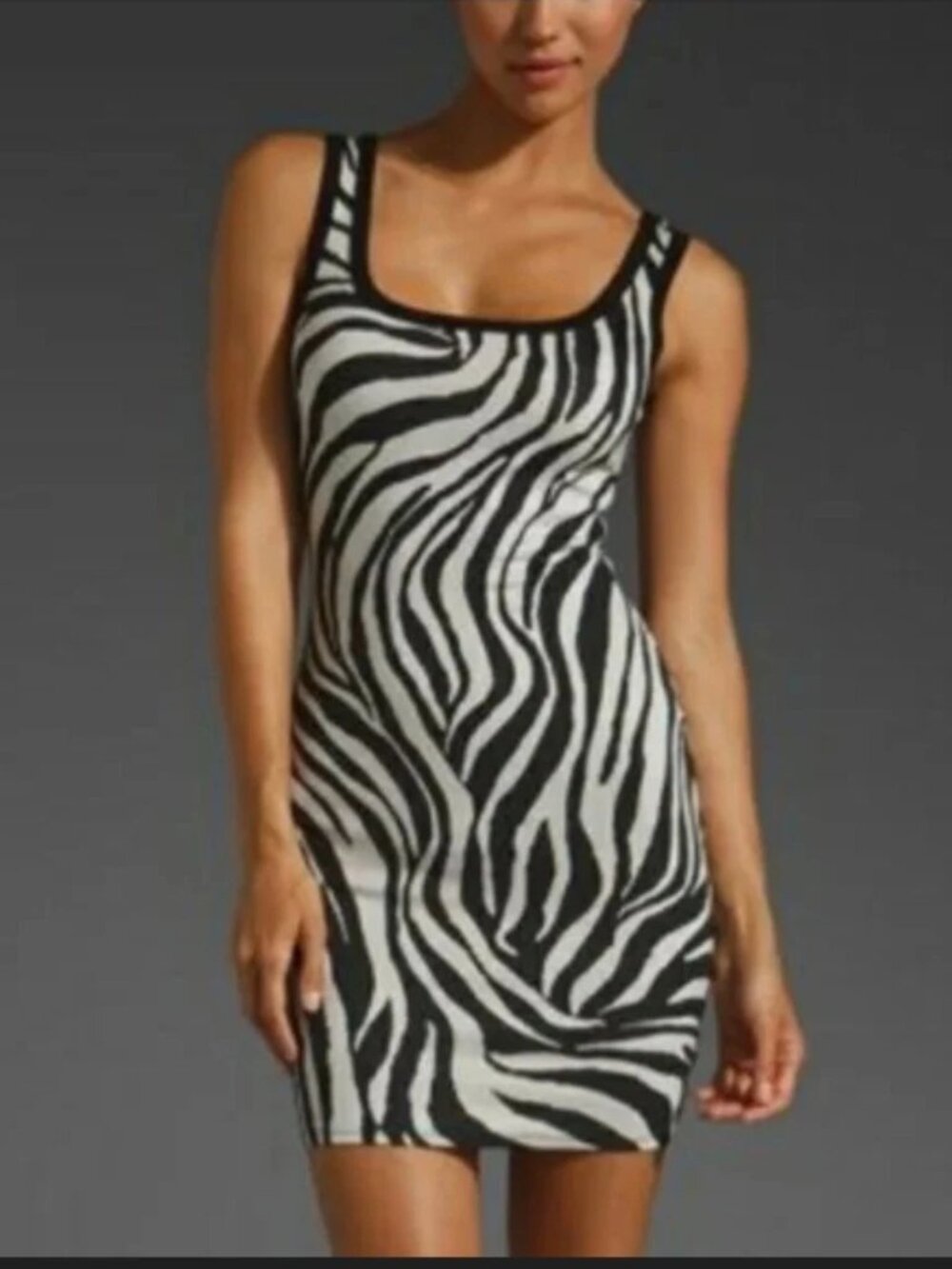 Bailey 44 Zebra Print Tight Tank Dress Size M
